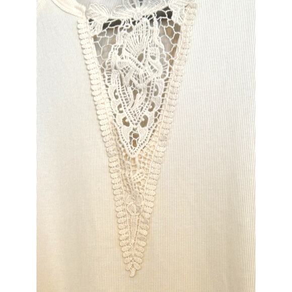 Torrid Top Women Size 2X Plus Cream Ribbed Knit Crochet Tank 18/20 - Picture 2 of 9